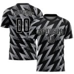 Custom Sublimation Soccer Jersey in Gray and Black-White Design Custom Gray Black-White Sublimation Soccer Uniform Jersey