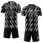 Custom Sublimation Soccer Jersey in Gray and Black-White Design Custom Gray Black-White Sublimation Soccer Uniform Jersey - Image 2