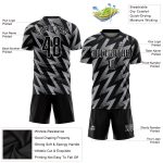 Custom Sublimation Soccer Jersey in Gray and Black-White Design Custom Gray Black-White Sublimation Soccer Uniform Jersey - Image 3