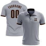 Custom Performance Golf Polo Shirt - Gray Brown Mens Golf Apparel Custom Gray Brown Performance Golf Polo Shirt