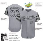 Custom Gray Black Camo 3D Pattern Authentic Baseball Jersey for Men Custom Gray Gray Black-Camo 3D Pattern Design Authentic - Image 3