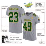 Custom Gray Green Gold Mesh Football Jersey - Authentic Sports Apparel Custom Gray Green-Gold Mesh Authentic Football Jersey - Image 2