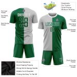 Custom Gray Green-White Sublimation Soccer Uniform Jersey - Split Fashion Design Custom Gray Kelly Green-White Sublimation - Image 3