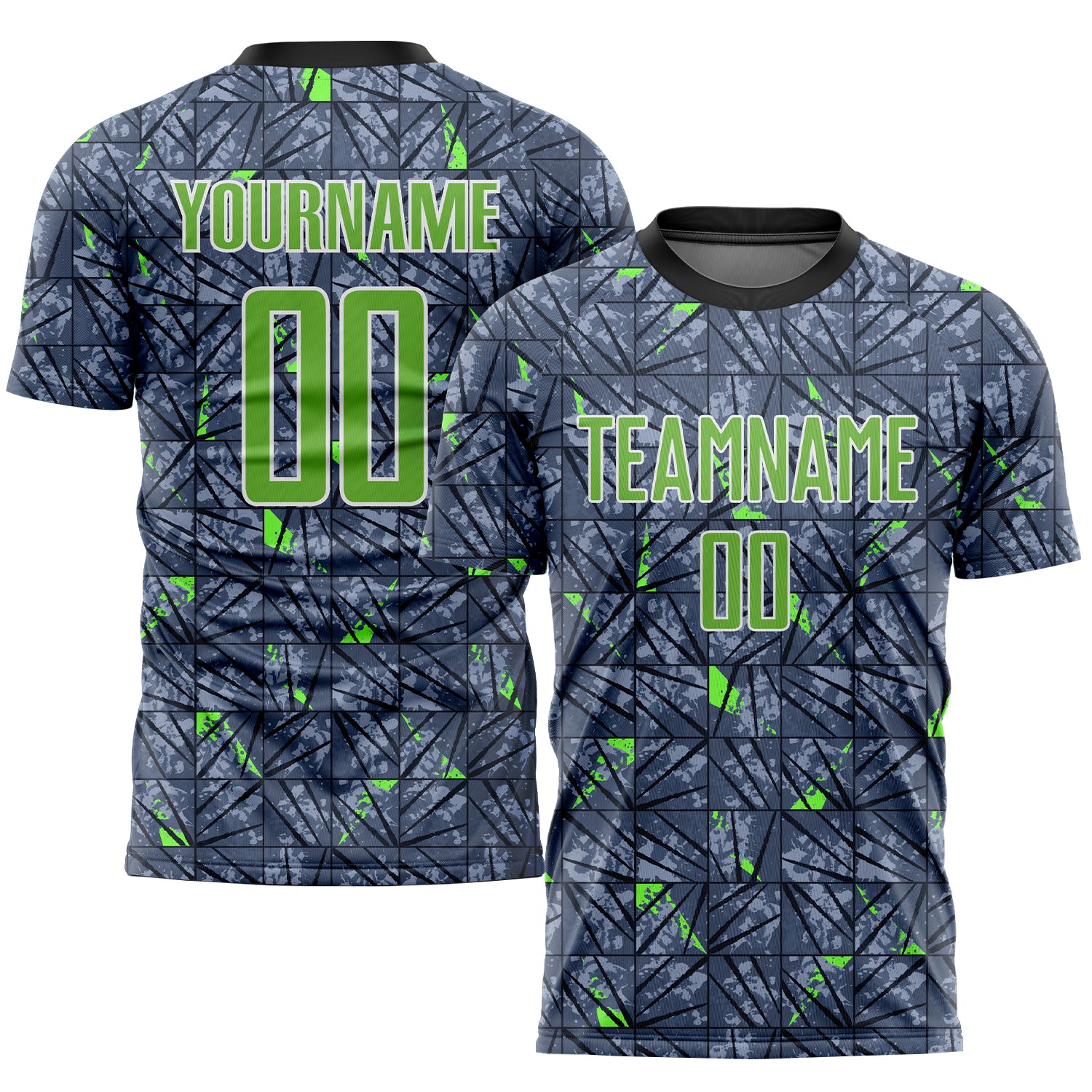 Custom Gray Neon Green Black Sublimation Soccer Jersey Uniform for Team Sports Custom Gray Neon Green-Black Sublimation Soccer