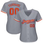 Custom Baseball Jersey in Gray, Orange, and White - Authentic Royal Design Custom Gray Orange White-Royal Authentic Baseball - Image 2