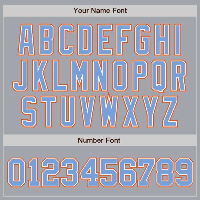 Authentic Custom Baseball Jersey in Gray, Powder Blue, White, and Orange Custom Gray Powder Blue White-Orange Authentic Baseball - Image 5