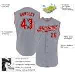 Custom Gray Red Black Authentic Baseball Jersey Sleeveless for Men Custom Gray Red-Black Authentic Sleeveless Baseball Jersey - Image 2