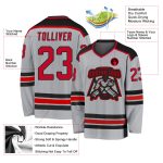 Custom Red Black Gray Hockey Jersey - Personalized Sports Apparel Custom Gray Red-Black Hockey Jersey - Image 3