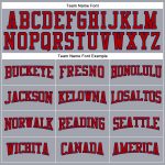 Custom Performance T-Shirt for Men, Long Sleeve in Gray with Red and Navy - Athletic Wear Custom Gray Red-Navy Long Sleeve - Image 4