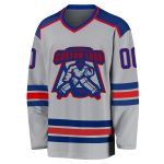 Custom Gray Red Hockey Jersey - Personalized Team Apparel, Sports Gear Custom Gray Royal-Red Hockey Jersey - Image 2