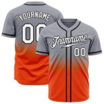 Authentic Fade Fashion Baseball Jersey in Custom Gray White Orange Black Custom Gray White Orange-Black Authentic Fade Fashion