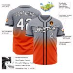 Authentic Fade Fashion Baseball Jersey in Custom Gray White Orange Black Custom Gray White Orange-Black Authentic Fade Fashion - Image 2