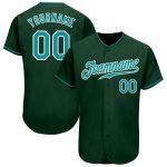 Custom Aqua Green Authentic Baseball Jersey for Men and Women Custom Green Aqua-White Authentic Baseball Jersey