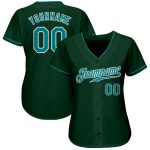 Custom Aqua Green Authentic Baseball Jersey for Men and Women Custom Green Aqua-White Authentic Baseball Jersey - Image 2