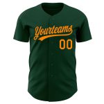 Custom Green Blaze Baseball Jersey - Authentic Sports Apparel in Orange Custom Green Blaze Orange Authentic Baseball Jersey - Image 2