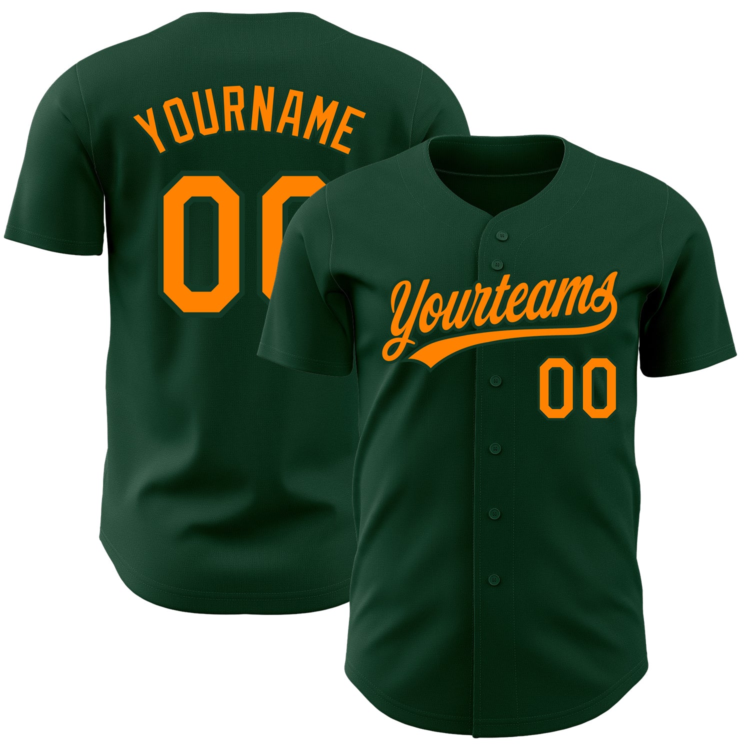 Custom Green Blaze Baseball Jersey - Authentic Sports Apparel in Orange Custom Green Blaze Orange Authentic Baseball Jersey