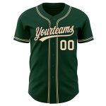 Custom Green City Cream Black Authentic Baseball Jersey for Men Custom Green City Cream-Black Authentic Baseball Jersey - Image 2