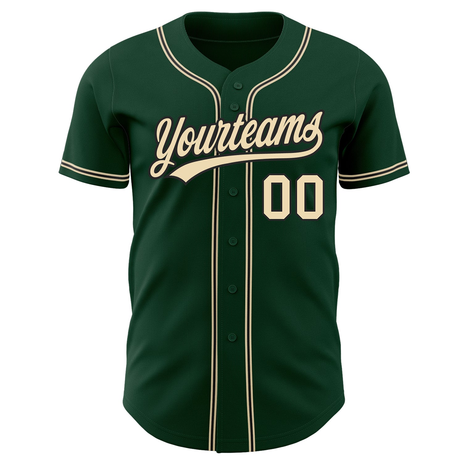 Custom Green City Cream-Black Authentic Baseball Jersey Custom Green City Cream Black Authentic Baseball Jersey for Men Custom Green City Cream-Black Authentic Baseball Jersey - Image 2