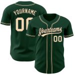 Custom Green City Cream Black Authentic Baseball Jersey for Men Custom Green City Cream-Black Authentic Baseball Jersey