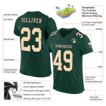 Custom Football Jersey - Authentic Green Cream Black Mesh Design Custom Green Cream-Black Mesh Authentic Football Jersey - Image 2