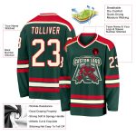 Custom Green Cream Red Hockey Jersey for Men and Women - Personalized Sports Apparel Custom Green Cream-Red Hockey Jersey - Image 3