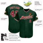 Green Crimson-City Cream Authentic Baseball Jersey - Customizable Team Gear Custom Green Crimson-City Cream Authentic Baseball - Image 3