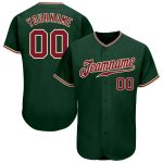 Green Crimson-City Cream Authentic Baseball Jersey - Customizable Team Gear Custom Green Crimson-City Cream Authentic Baseball