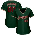 Green Crimson-City Cream Authentic Baseball Jersey - Customizable Team Gear Custom Green Crimson-City Cream Authentic Baseball - Image 2