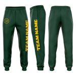 Green Gold Custom Jogger Sweatpants Fleece for Men and Women Custom Green Gold Fleece Jogger Sweatpants
