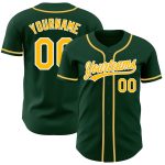 Custom Green Gold White Baseball Jersey Authentic Style 7724 Custom Green Gold-White Authentic Baseball Jersey Style 7724