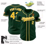 Custom Green Gold White Baseball Jersey Authentic Style 7724 Custom Green Gold-White Authentic Baseball Jersey Style 7724 - Image 3