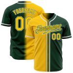 Custom Green & Gold Fade Baseball Jersey - Authentic Fashion Style Custom Green Gold-White Authentic Fade Fashion Baseball