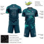 Custom Green Teal Sublimation Soccer Jersey Uniform for Team Sports Custom Green Green-Teal Sublimation Soccer Uniform Jersey - Image 3