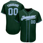 Custom Authentic Baseball Jersey in Green, Light Blue & White Custom Green Light Blue-White Authentic Baseball Jersey