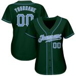 Custom Authentic Baseball Jersey in Green, Light Blue & White Custom Green Light Blue-White Authentic Baseball Jersey - Image 2