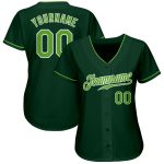 Custom Green Neon Baseball Jersey Authentic Style 5341 in Green and White Custom Green Neon Green-White Authentic Baseball - Image 2