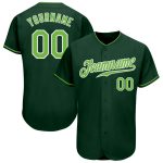 Custom Green Neon Baseball Jersey Authentic Style 5341 in Green and White Custom Green Neon Green-White Authentic Baseball