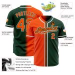 Custom Green Orange White Authentic Fade Fashion Baseball Jersey for Men Custom Green Orange-White Authentic Fade Fashion - Image 2