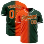 Custom Green Orange White Authentic Fade Fashion Baseball Jersey for Men Custom Green Orange-White Authentic Fade Fashion