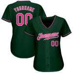 Custom Authentic Baseball Jersey - Green Pink White Design, Personalized Sports Apparel for Fans Custom Green Pink-White - Image 2