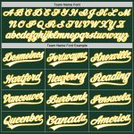 Custom Green White Gold Baseball Jersey - Authentic Design for Fans Custom Green White-Gold Authentic Baseball Jersey - Image 4