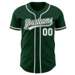 Custom Green White Gray Baseball Jersey - Authentic Sports Apparel Custom Green White-Gray Authentic Baseball Jersey - Image 2