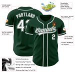 Custom Green White Gray Baseball Jersey - Authentic Sports Apparel Custom Green White-Gray Authentic Baseball Jersey - Image 3