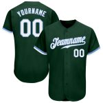 Custom Authentic Baseball Jersey - Green White Light Blue Design Custom Green White-Light Blue Authentic Baseball Jersey