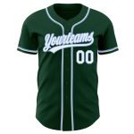 Custom Green White Light Blue Baseball Jersey - Authentic Style 8872 Custom Green White-Light Blue Authentic Baseball Jersey - Image 2