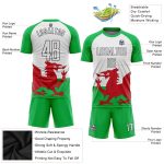 Custom Welsh Flag Soccer Jersey - Green, White, Red, Black Sublimation Uniform Custom Green White Red-Black Sublimation Welsh - Image 3