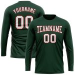 Custom Long Sleeve Performance T-Shirt in Green, White, and Red for Men and Women Custom Green White-Red Long Sleeve Performance - Image 2
