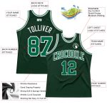Custom Hunter Green Kelly Green White Basketball Jersey - Authentic Throwback Style Custom Hunter Green Kelly Green-White - Image 2