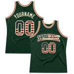 Custom Hunter Green Vintage USA Flag Basketball Jersey - Cream Authentic Throwback Custom Hunter Green Vintage USA Flag-Cream