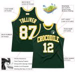 Hunter Green White-Gold Authentic Basketball Jersey - Custom Throwback Design Custom Hunter Green White-Gold Authentic Throwback - Image 2